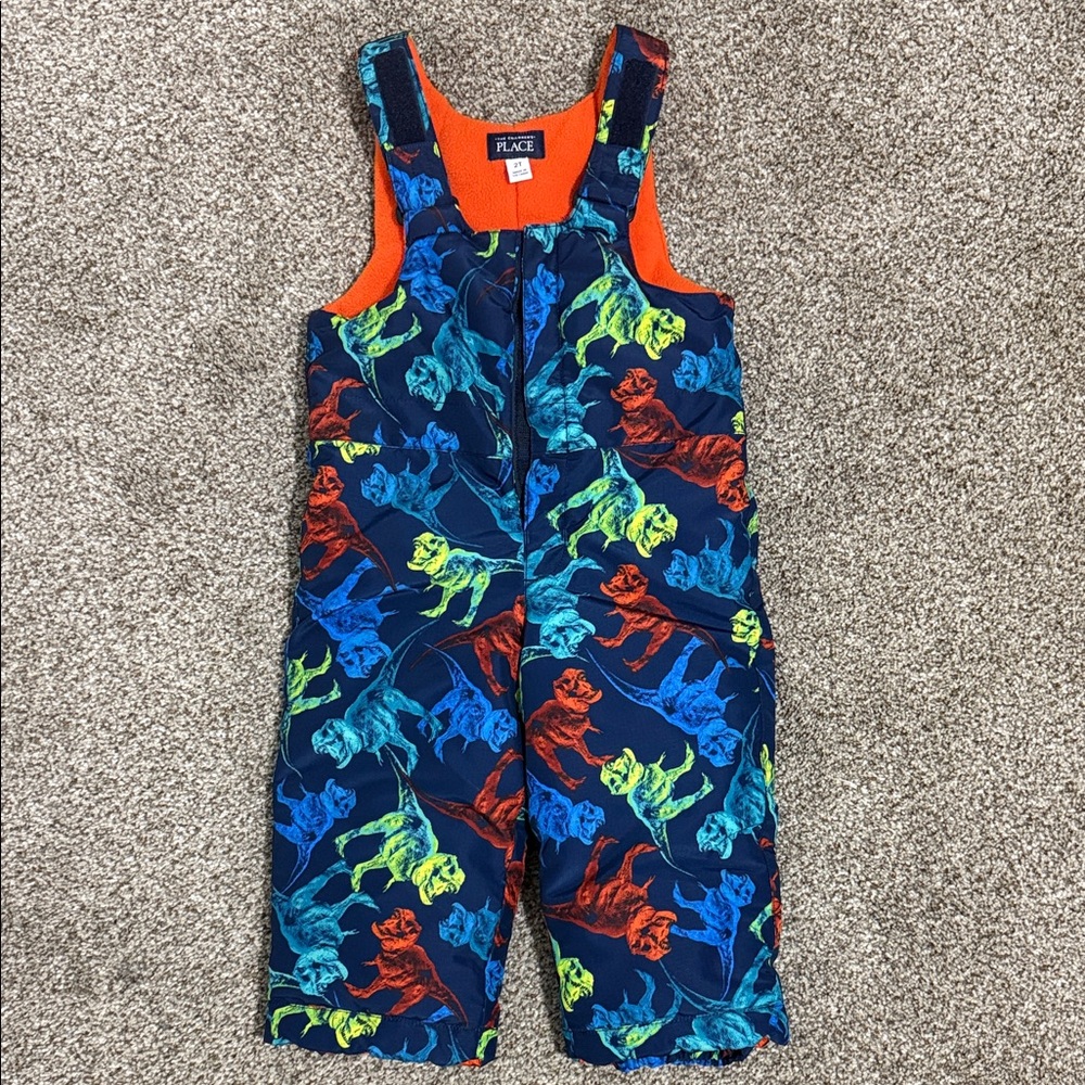 The Children's Place Blue Dinosaur Print Overalls